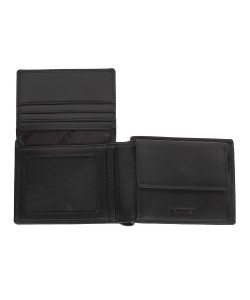 ZIPPO SIGNATURE КОЖАНЫЙ КОШЕЛЕК TRI-FOLD С ОТДЕЛЕНИЕМ ДЛЯ МОНЕТ, Черный