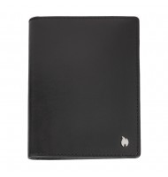 ZIPPO SIGNATURE TRAVEL BI-FOLD ĀDAS CEĻOJUMA FUTRĀLIS PASEI, Melns