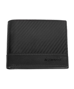 ZIPPO CARBON RANGE КОЖАНЫЙ КОШЕЛЕК TRI-FOLD С ОТДЕЛЕНИЕМ ДЛЯ МОНЕТ, Черный