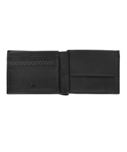 ZIPPO CARBON RANGE КОЖАНЫЙ КОШЕЛЕК TRI-FOLD С ОТДЕЛЕНИЕМ ДЛЯ МОНЕТ, Черный
