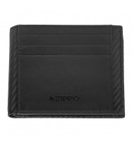ZIPPO CARBON RANGE BI-FOLD ĀDAS MAKS AR NODALĪJUMU MONĒTĀM, Melns
