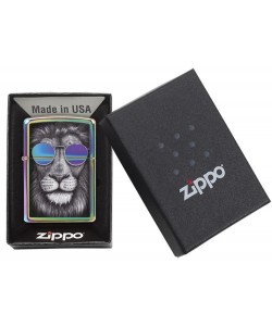 Zippo Lighter 151CI407606 Lion in Sunglasses