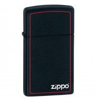 Zippo šķiltavas 1618ZB Slim® Black Matte with Red Border