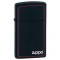 Зажигалка Zippo 1618ZB Slim® Black Matte with Red Border