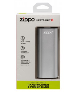 Zippo HeatBank® 6 Rechargeable Hand Warmer Silver