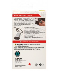 Zippo HeatBank® 6 Rechargeable Hand Warmer Silver