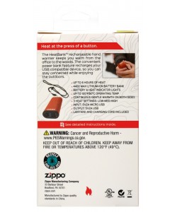 Zippo HeatBank® 6 Rechargeable Hand Warmer Orange