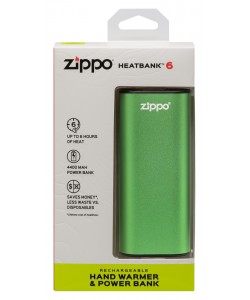 Zippo HeatBank® 6 Rechargeable Hand Warmer Green