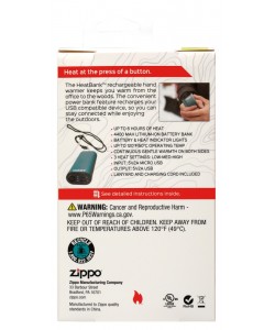 Zippo HeatBank® 6 Rechargeable Hand Warmer Blue