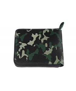 Ādas maks Zippo ar rāvējslēdzēju Camo Green