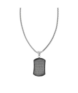 ZIPPO BLACK CRYSTAL PENDANT NECKLACE