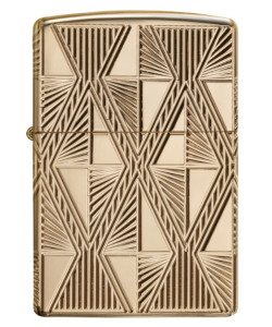 Zippo Lighter 29671 Armor®  Luxury Diamond Design  High Polish Gold Plated