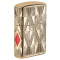 Zippo Lighter 29671 Armor®  Luxury Diamond Design  High Polish Gold Plated