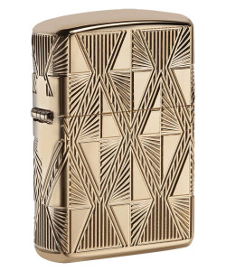 Zippo Lighter 29671 Armor®  Luxury Diamond Design  High Polish Gold Plated