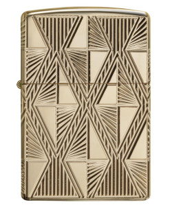 Zippo Lighter 29671 Armor®  Luxury Diamond Design  High Polish Gold Plated