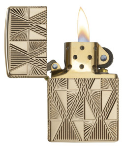Zippo Lighter 29671 Armor®  Luxury Diamond Design  High Polish Gold Plated