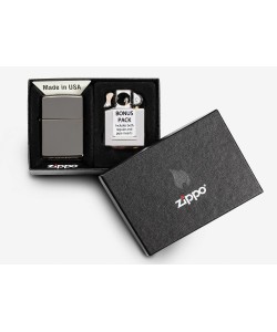 Gift Set 29789. Zippo Lighter Black Ice® Lighter & Pipe Insert