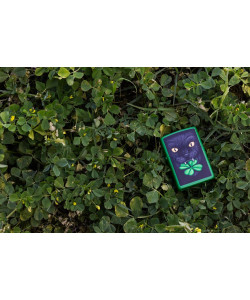 Zippo Lighter 46721 Lucky Cat Clover Design