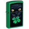 Zippo Lighter 46721 Lucky Cat Clover Design