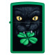 Zippo Lighter 46721 Lucky Cat Clover Design