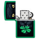 Zippo Lighter 46721 Lucky Cat Clover Design