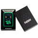 Zippo Lighter 46721 Lucky Cat Clover Design