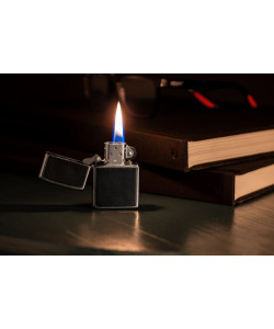 Zippo Lighter 46778 Black Leather Emblem