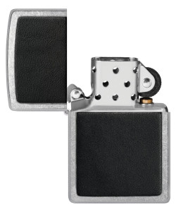 Zippo Lighter 46778 Black Leather Emblem