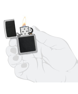 Zippo Lighter 46778 Black Leather Emblem