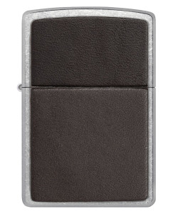 Zippo Lighter 46782 Brown Leather Emblem
