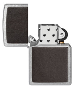 Zippo Lighter 46782 Brown Leather Emblem