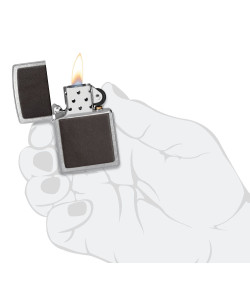 Zippo Lighter 46782 Brown Leather Emblem