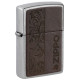 Zippo Lighter 46920 Brown Leather Emblem