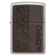 Zippo Lighter 46920 Brown Leather Emblem