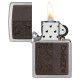 Zippo Lighter 46920 Brown Leather Emblem