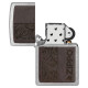 Zippo Lighter 46920 Brown Leather Emblem
