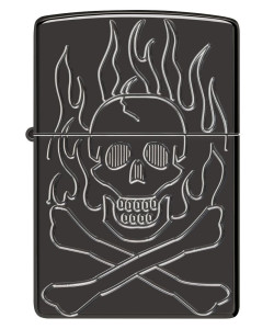 Zippo Lighter 46930 Armor® Flaming Skull Design Zippo Lighter 46930 Armor® Flaming Skull Design