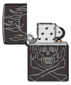 Zippo Lighter 46930 Armor® Flaming Skull Design Zippo Lighter 46930 Armor® Flaming Skull Design
