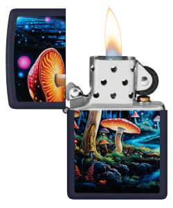 Zippo šķiltavas 46947 Black Light Mushroom Design