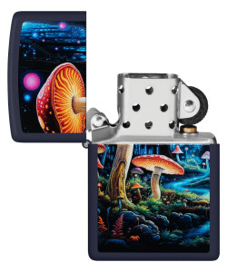 Zippo šķiltavas 46947 Black Light Mushroom Design