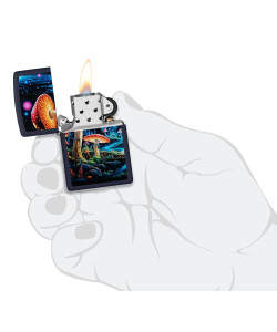 Zippo šķiltavas 46947 Black Light Mushroom Design