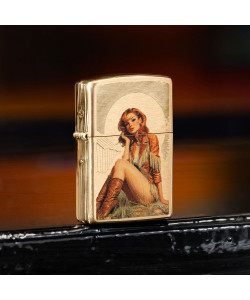 Zippo Lighter 46962 Western Pinup Design Zippo Lighter 46962 Western Pinup Design