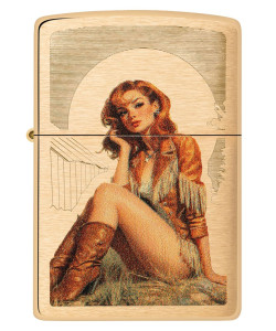 Zippo Lighter 46962 Western Pinup Design Zippo Lighter 46962 Western Pinup Design