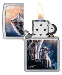 Zippo Lighter 47106 Mazzi® Wolf Design