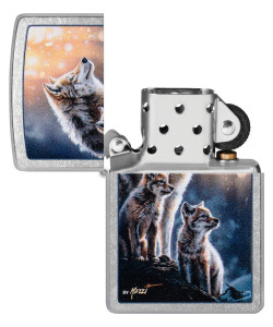 Zippo Lighter 47106 Mazzi® Wolf Design