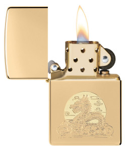 Zippo Lighter 47147 Moon Dragon Design