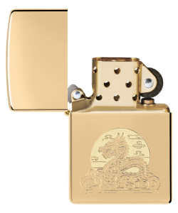 Zippo Lighter 47147 Moon Dragon Design