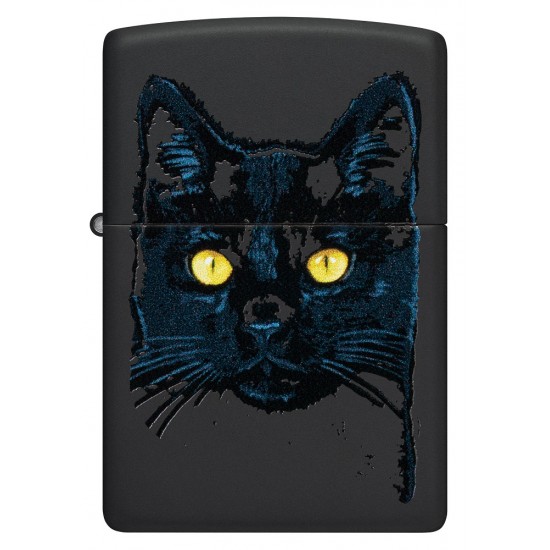 Zippo Lighter 48491 Black Cat Design