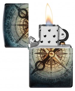 Zippo Lighter 48562 Compass Ghost Design