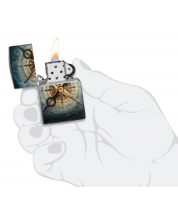 Zippo Lighter 48562 Compass Ghost Design